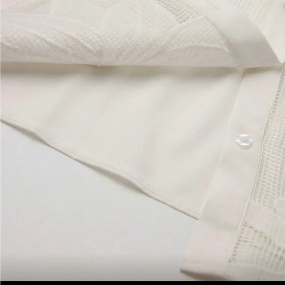 Elegant White Floral Sheer Jumpsuit - Picture 3 of 4